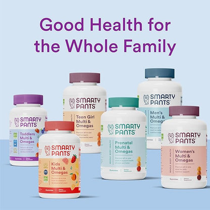 SmartyPants Organic Toddler Multivitamin, Daily Gummy Vitamins: Probiotics, Vitamin C, D3, Zinc, & B12 for Immune Support, Energy & Digestive Health, Fruit Flavor, 60 Gummies, 30 Day Supply