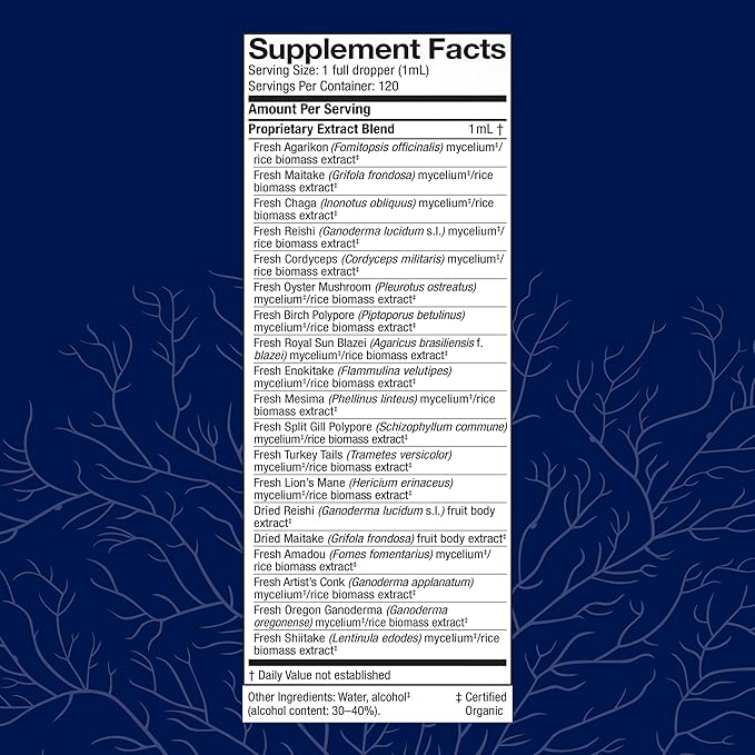 Host Defense MyCommunity Extract - 17 Species Blend Mushroom Supplement for Immune Support - Extract with Lion's Mane, Reishi. Chaga, Cordyceps, Turkey Tail & More - 4 fl oz (120 Servings)*
