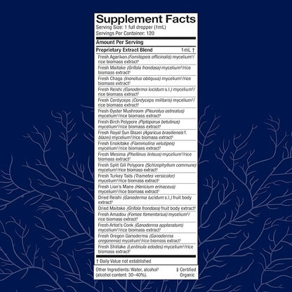 Host Defense MyCommunity Extract - 17 Species Blend Mushroom Supplement for Immune Support - Extract with Lion's Mane, Reishi. Chaga, Cordyceps, Turkey Tail & More - 4 fl oz (120 Servings)*