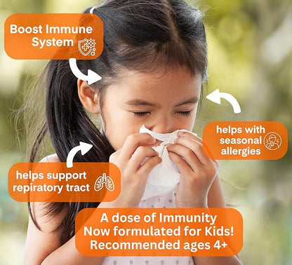 A Dose of Immunity Kids Quercetin with Vitamin C, Zinc, Vitamin D, 100mg Quercetin Bromelain, Echinacea, Lung Immune Support Supplement, Immune Defense, Immunity Booster, 60 Gummy Count (Pack of 1)