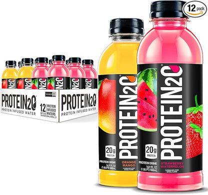 Protein2o 20g Whey Protein Isolate Infused Water Plus Electrolytes, Sugar Free Sports Drink, Ready To Drink, Gluten Free, Lactose Free, 20g Variety Pack, 16.9 Fl Oz (12 Count)