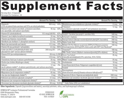 XYMOGEN ActivNutrients Performance - Multivitamin/Multimineral for Energy Support with Shilajit, ALA, NAC, Bacopa Extract, Chelated Minerals + B Vitamins with Folate (120 Capsules)