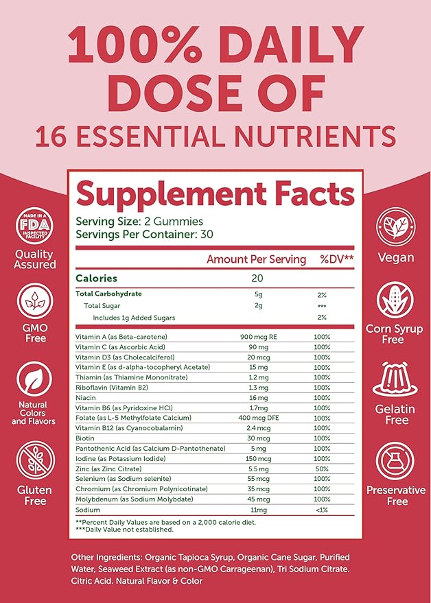 Lunakai Vitamin B12 and Women's Multivitamin Gummies Bundle - 3000mcg Methylcobalamin High Absorption Energy Gummy - 100% Daily Value of 16 Essential Vitamins and Minerals Supplement - 30 Days Supply