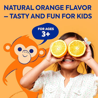 OmegaVia Sugar Free Kids Multivitamin Chewies - Daily Chewable Gummy Vitamins for Kids 3+, Vitamin A, C, D3, E, B6 & B12, Folate & More, Natural Orange Flavor, 30 Count