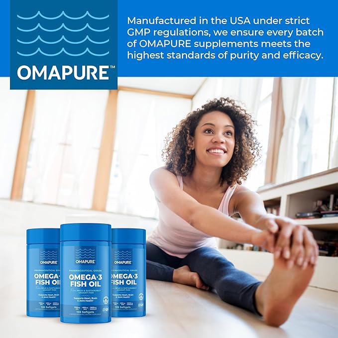 Fish Oil Supplements with Omega 3 Fatty Acids (10 Bottles, 120 Softgels) - High EPA, DHA, & IFOS Fish Oil Pills Support Heart & Joint Health - Burpless Fish Oil Promotes Brain Function