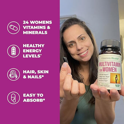 Multivitamin for Women - Daily Womens Multivitamin & Multimineral with Vitamin A, C, D, E, B12, Zinc, Iron. Vitamins for Women - Womens Vitamins for Energy, Focus and Womens Health. 60 Liquid Capsules