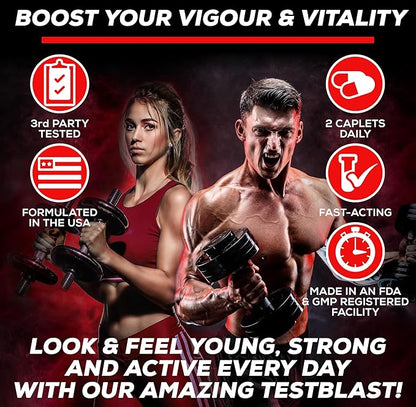 Extra Strength Testosterone Booster - Naturally Boost Your Stamina, Endurance, Strength & Energy for Men & Women - Burn Fat & Build Lean Muscle Mass Today