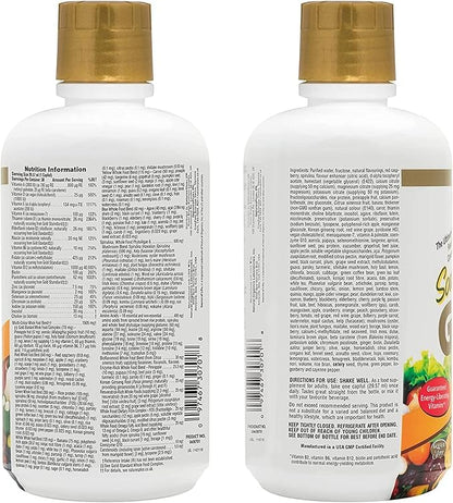 Natures Plus Source of Life Gold Multivitamin Liquid - 30 oz - with Vitamins D3, B12 & K2 - Blood, Bone & Immune Support - Vegetarian & Gluten Free - 30 Servings