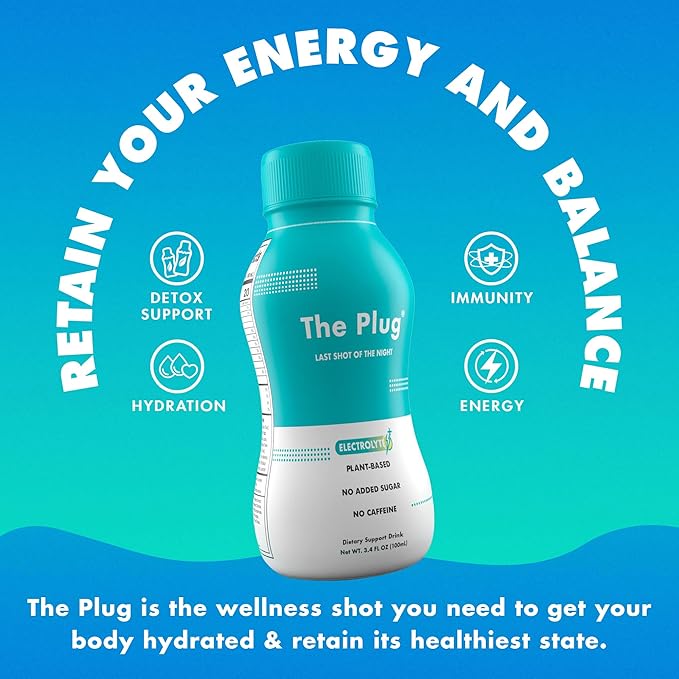 The Plug Liver Cleanse Detox & Repair Drink - Electrolyte Drink & Dehydration Relief - Last Shot of The Night - Before Sleep After Heavy Night - Morning Relief Drink - Liver Support (2 Pack)