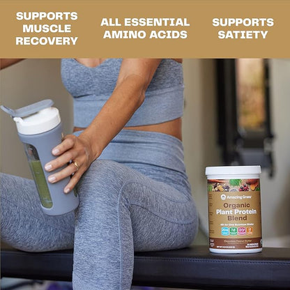 Amazing Grass Organic Plant Protein Blend: Vegan Protein Powder, New Protein Superfood Formula, All-In-One Nutrition Shake With Beet Root, Original, 18 Servings (Chocolate Peanut Butter)