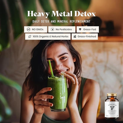 Heavy Metal Detox Supplement, Kidney, Liver Cleanse Detox & Repair Capsules, 180 Capsules - 30 Servings