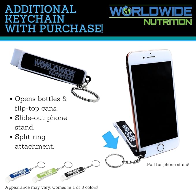 Worldwide Nutrition Bundle: Black Magic Multi-Source Casein Protein Powder-Whey, Egg Albumin Enzymes, Micellar Casein & MCTs-Muscle Mass Gaining-Bodybuilding-Cookies and Cream 2 LB & Keychain