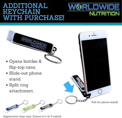 Worldwide Nutrition Bundle: Black Magic Multi-Source Casein Protein Powder-Whey, Egg Albumin Enzymes, Micellar Casein & MCTs-Muscle Mass Gaining-Bodybuilding-Cookies and Cream 2 LB & Keychain