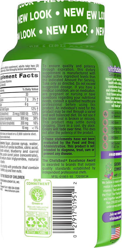 Vitafusion Calcium Adult Gummy Vitamins, 100 Gummy Vitamins