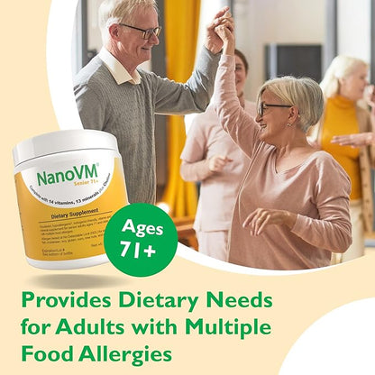 Senior 71+, Allergen-Free Vitamin Supplements, Unflavored Multivitamin Powder with 14 Vitamins & 13 Minerals, Low-Carbohydrate Mineral Supplements, 275g - Solace Nutrition