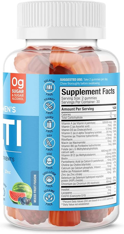 Complete Men's Multi - MicroNutrients: CoQ10, Lycopene Gummies for Prostate Health - Easy to Chew - Non GMO, Gluten Sugar Free - Mixed Fruit Fusion Gummy Vitamins, 60 Count