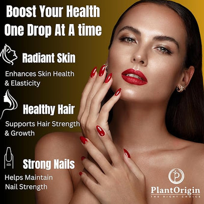 Extra Strength15,000 MCG Biotin Liquid Drops - Promotes Hair Growth, Radiant Skin & Strong Nails, Vegan & Kosher, Berry Flavor - 5X Absorption, 60 Servings