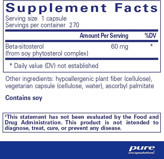 Pure Encapsulations Beta-Sitosterol | Supplement for Urinary Flow and Health* | 270 Capsules
