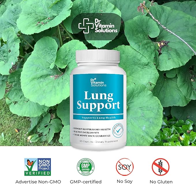 Lung Revive: Advanced Respiratory Support with Butterbur, Quercetin, & Vitamin C - Enhanced Breathing & Lung Detox Formula, Doctor-Developed, 60 Caps (2-Month Supply)