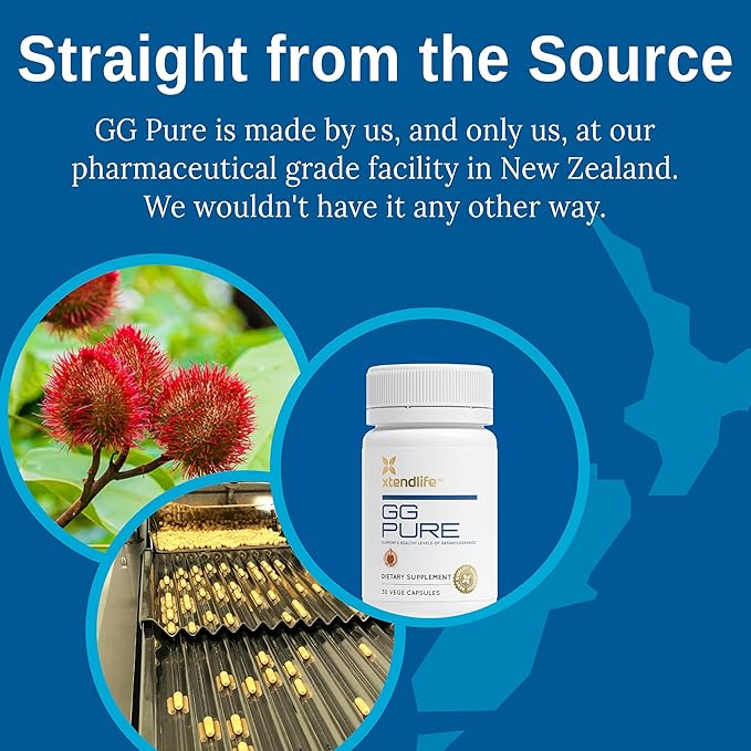 Xtendlife GG Pure - Geranylgeraniol (GG) Cardio Health and Healthy Aging- Helps Prevent Statins from Lowering CoQ10, 30 Capsules (1 Month Supply)