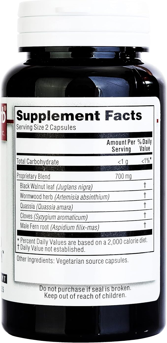 Kroeger Herb, Wormwood Herb, Black Walnut Wormwood, Clove, Quassia, Worm Wood Detox Cleanse - Wormwood Capsules, Non-GMO, Gluten Free, No Preservatives or Fillers - 200 Capsules, Made in USA