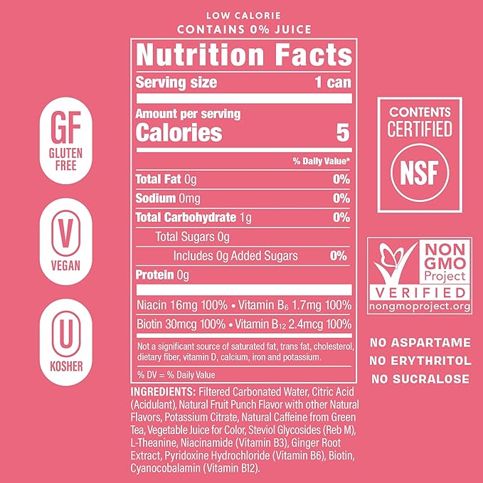 GORGIE Bestsellers Variety, Sugar-Free Natural Energy Drink Sparkling, Healthy Energy Drinks - Green Tea, Biotin, B Vitamins -150mg Caffeine, Vegan, & Low Calorie (Pack of 12)