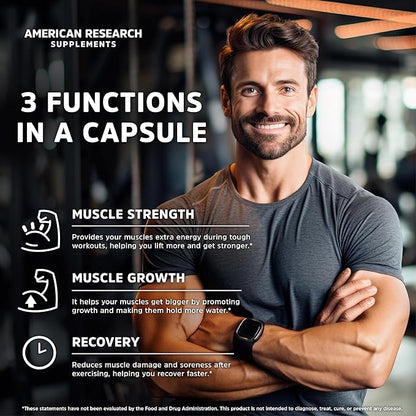 Creatine Monohydrate Capsules 5G | 60 Servings | Vegan | Micronized Creatine Pills 5000mg | 4 Capsules per Serving | 240 Capsules | Creatine Pills For Men & Women | Muscle Building | 2 Months Supply