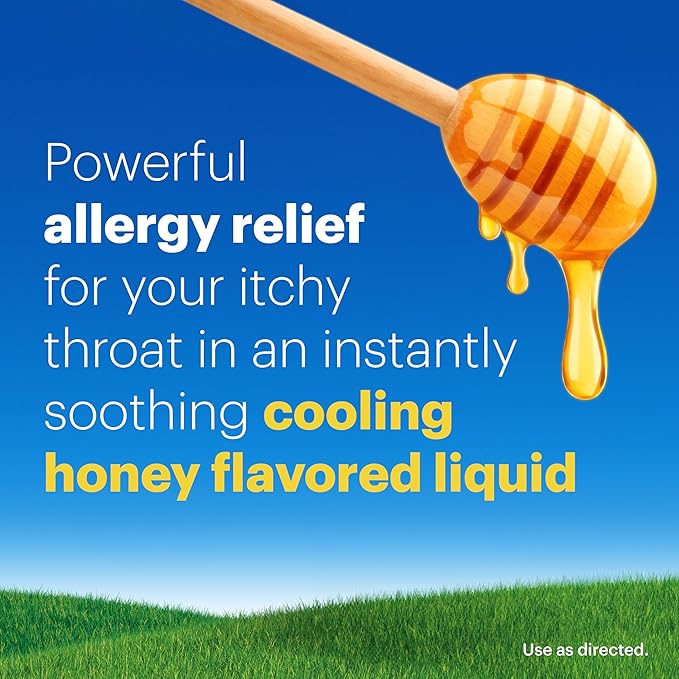 Claritin New Cooling Honey Flavored Liquid, 24hr Non-Drowsy Allergy Medicine for Adults — Instantly Soothing Liquid for Relief of Sneezing, Runny Nose, Watery Eyes and Itchy Throat 8 oz