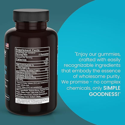 E2H Immunity Support Gummies - 60 Count - Gelatin-Free, Gluten-Free, Vegan & Non-GMO