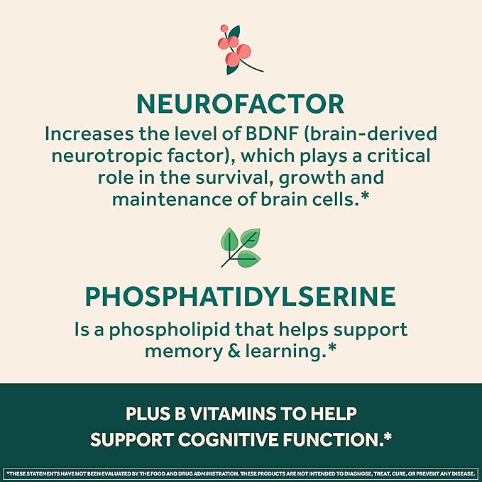 NEURIVA Ultra Decaffeinated Clinically Tested Nootropic Brain Supplement for Mental Alertness, Memory, Focus & Concentration, Cognivive, Neurofactor, Phosphatidylserine, Vitamins B6 B12, 60 Capsules