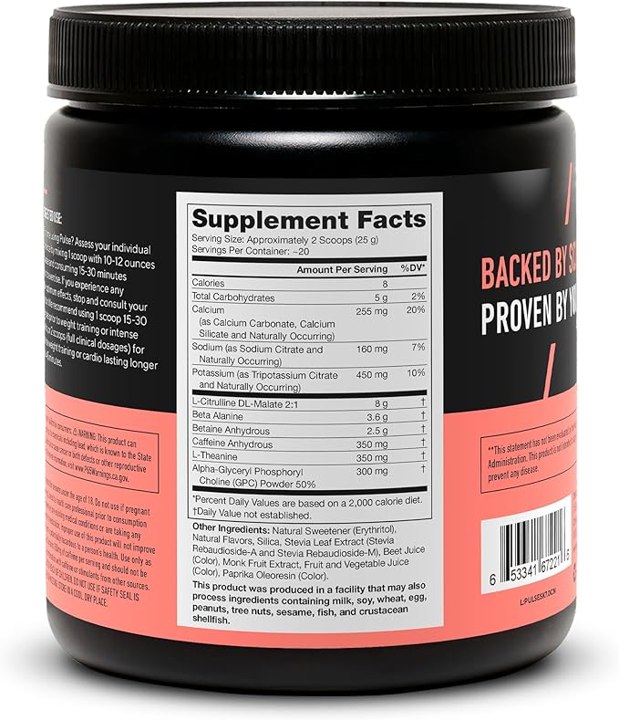 LEGION- All Natural Nitric Oxide Preworkout Drink to Boost Energy, Creatine Free, Naturally Sweetened, Beta Alanine, Citrulline, Alpha GPC (Strawberry Kiwi)