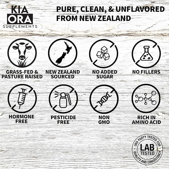 NEW ZEALAND 100% GRASS-FED Whey Protein, Pure, Clean, Undenatured, and Unflavored. Ethically Pasture Raised, Regeneratively Farmed, Soy Free, GMO Free, No Added Sugar, No Additives, No Hormones. 14oz