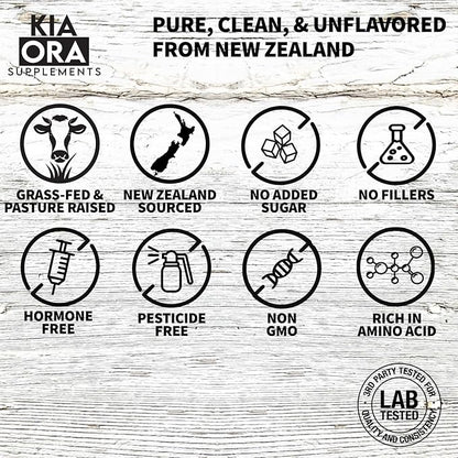 NEW ZEALAND 100% GRASS-FED Whey Protein, Pure, Clean, Undenatured, and Unflavored. Ethically Pasture Raised, Regeneratively Farmed, Soy Free, GMO Free, No Added Sugar, No Additives, No Hormones. 14oz