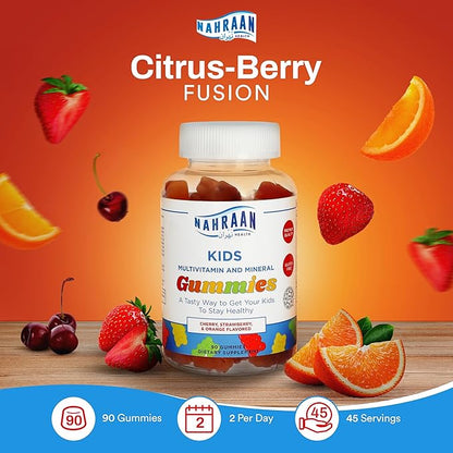 Halal Vitamins for Kids - Halal Multivitamins for Kids Vitamin A, C, D, E, B6, B12 - Non-GMO Vegetarian, Halal Gummies - 90 Count