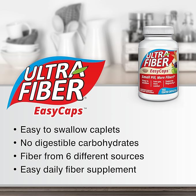 Caplets - The Small Pill with More Fiber - Fiber Support for Regularity – 150ct