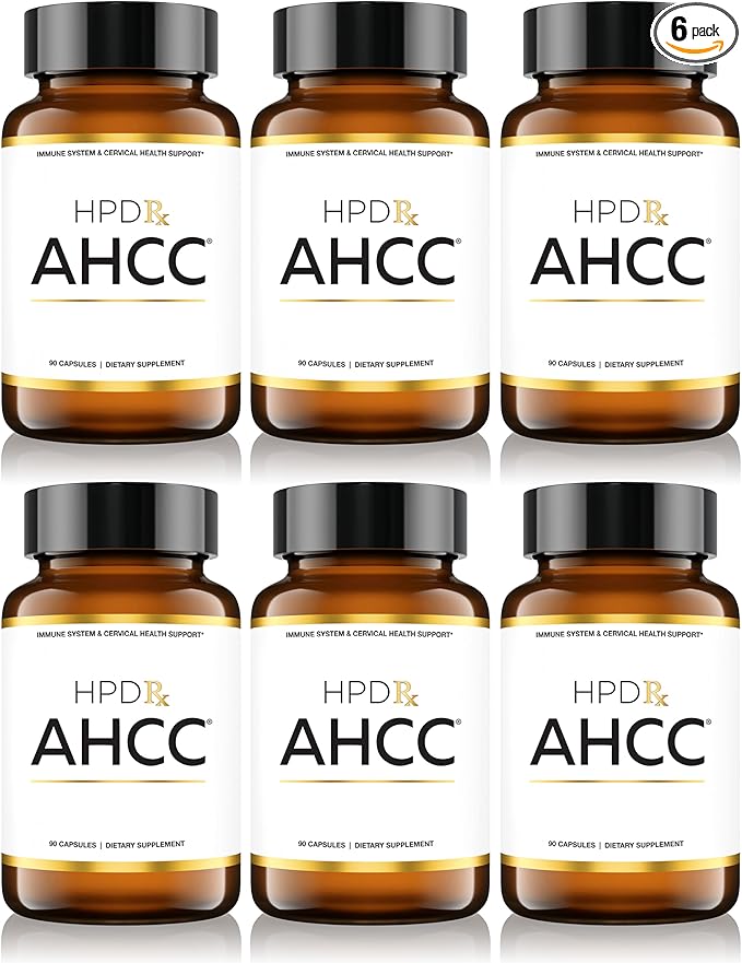 Premium AHCC & Shiitake Mushroom 1100 mg per Serving Supplement, Natural Immunity Booster, Maintains Natural Killer Cell Activity | AHCC is Proven in 30+ Studies | 180-Day Supply, 6-Pack
