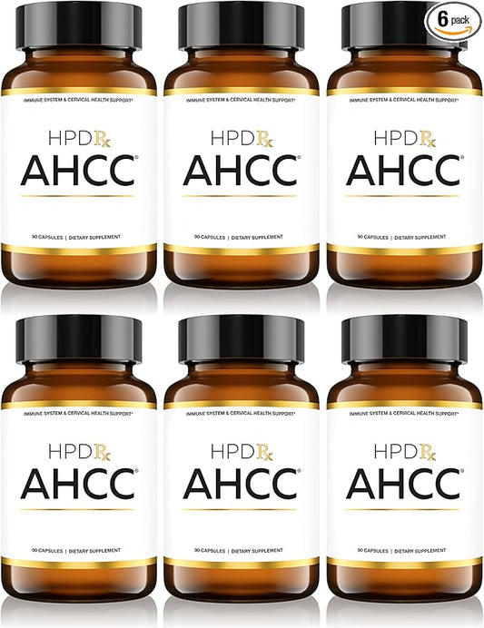 Premium AHCC & Shiitake Mushroom 1100 mg per Serving Supplement, Natural Immunity Booster, Maintains Natural Killer Cell Activity | AHCC is Proven in 30+ Studies | 180-Day Supply, 6-Pack