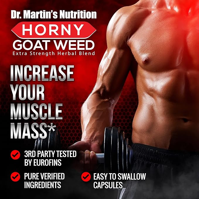 Super Strength 1590mg Horny Goat Weed 120 Capsules With Maca Arginine & Ginseng - Naturally Boost your Health, Workout Performance, Endurance & Energy, Joint Health For Men & Women (120C)