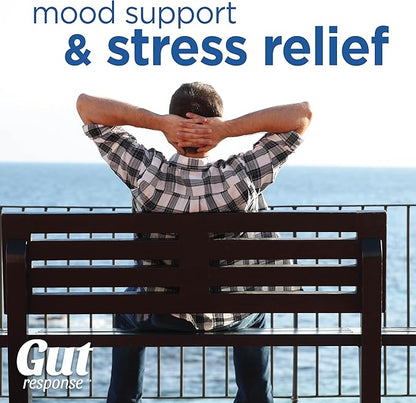 Stress Probiotic for Men & Women, Slows Down Digestive Aging, Boosts Immune System, Promotes Calmness, Ashwagandha, L-Glutamine, Non-GMO, Gluten Free & Vegan, 5 Billion CFU, 30 Caplets