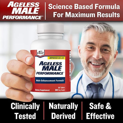 Performance Nitric Oxide Booster for Men - Promote Blood Circulation, Arousal, Energy Production, Drive, Stamina, Health Supplement (60 Tablets, 1 Bottle)