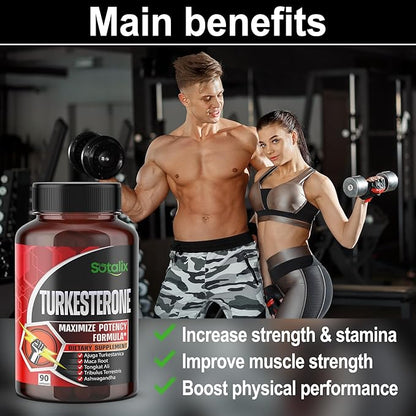 Ultra Turkesterone 8920mg Ajuga Turkestanica Extract Standardized 20% Turkesterone High Potency with Maca Root Tribulus Terrestris - Muscle Growth Energy Memory Support