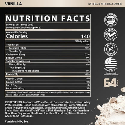 Nutrex Research Whey Protein Powder, Vanilla Muscle Infusion Whey Isolate w/EAA & Hi BCAA for Muscle Gain - 5 Pounds - Muscle Builder for Men & Women, Sports Nutrition, Delicious Taste & Texture