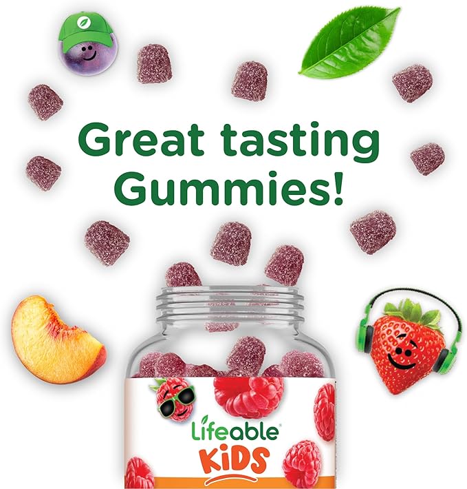 Lifeable Magnesium Gummies for Kids | 900mg Magnesium Citrate | Great Tasting Kids Magnesium Supplement | Gluten Free Muscle Support and Stress Relief Chewable | 90 Gummies