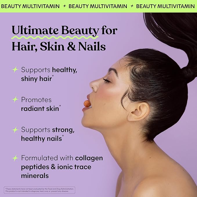 Lemme Glow Collagen Gummies for Thick Hair, Strong Nails & Healthy Skin with Multi-Collagen Peptides, Biotin, Trace Minerals, Zinc, Vitamins A, C & E, Dairy & Gluten Free, Peach Flavor, 60 ct.