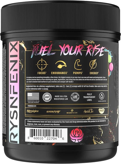 Scorched Earth Pre Workout Powder - Energy & Focus with Dual-Source Caffeine, Nootropics | Pumps from Citrulline, Beta Alanine, Nitrosigine®, GlycerPump™ (Rainbow Candy)