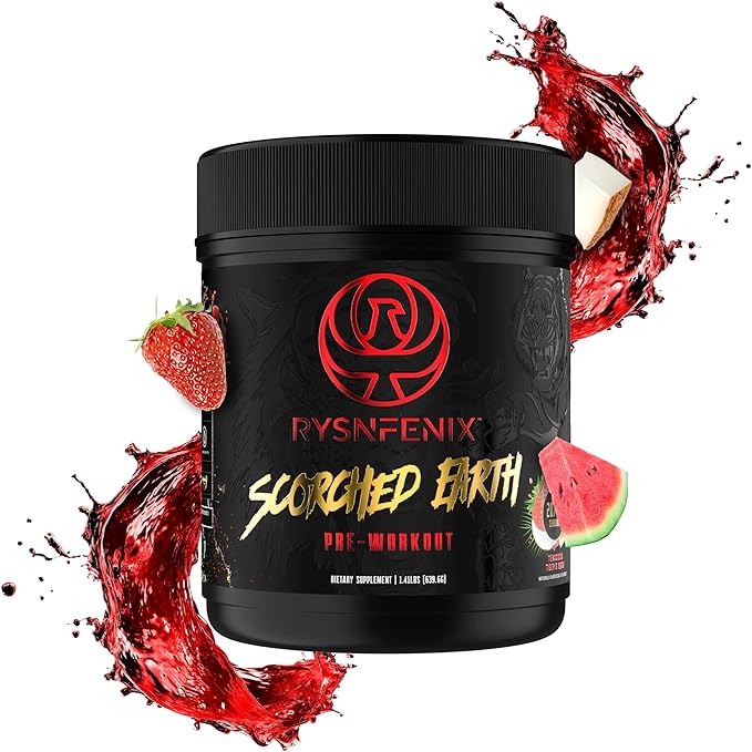 Scorched Earth Pre Workout Powder - Energy & Focus with Dual-Source Caffeine, Nootropics | Pumps from Citrulline, Beta Alanine, Nitrosigine®, GlycerPump™ (Tiger's Blood)