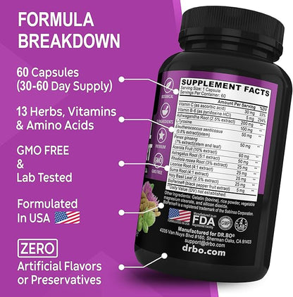 Adrenal Support Cortisol Manager Supplement - Adrenal Fatigue Supplements for Women & Men with Natural Adaptogen Ashwagandha Holy Basil Rhodiola L Tyrosine Complex Adrenal Cortisol Health - 60 Pills