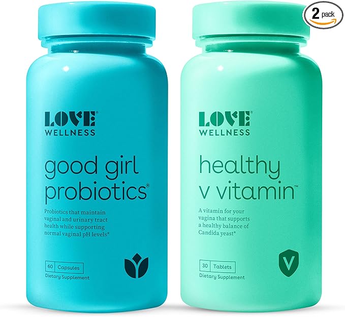 Love Wellness Good Girl Probiotics & Women's Healthy V Vitamin | Women's Vaginal Health Supplement | Vaginal Probiotics for Urinary Tract Health, pH Balance, Gut Health & Immune Support Supplement