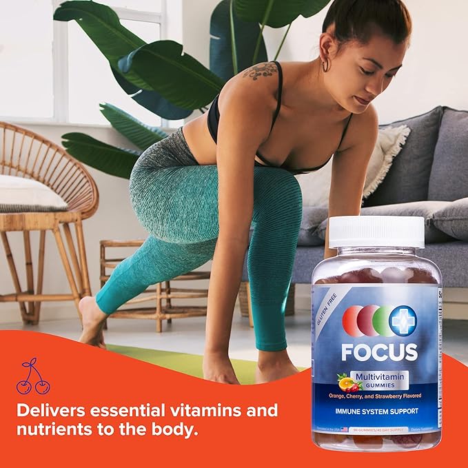 Focus Multivitamin Gummies | Flavored Vitamin Supplement | Boost Energy Levels | Support Overall Health | Daily Dietary Vitamin | 90 Ct, 45 Day Supply