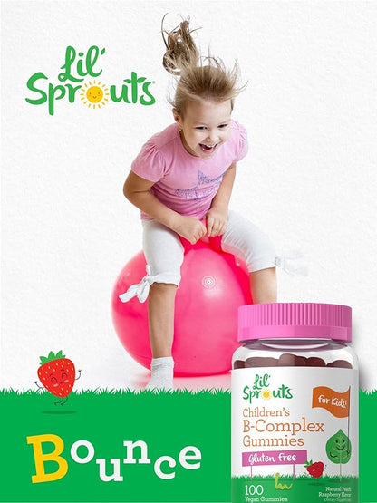 Carlyle Kids B Complex Gummies | 100 Count | Vegan | Peach Raspberry Flavor | Non-GMO, Gluten Free | by Lil' Sprouts